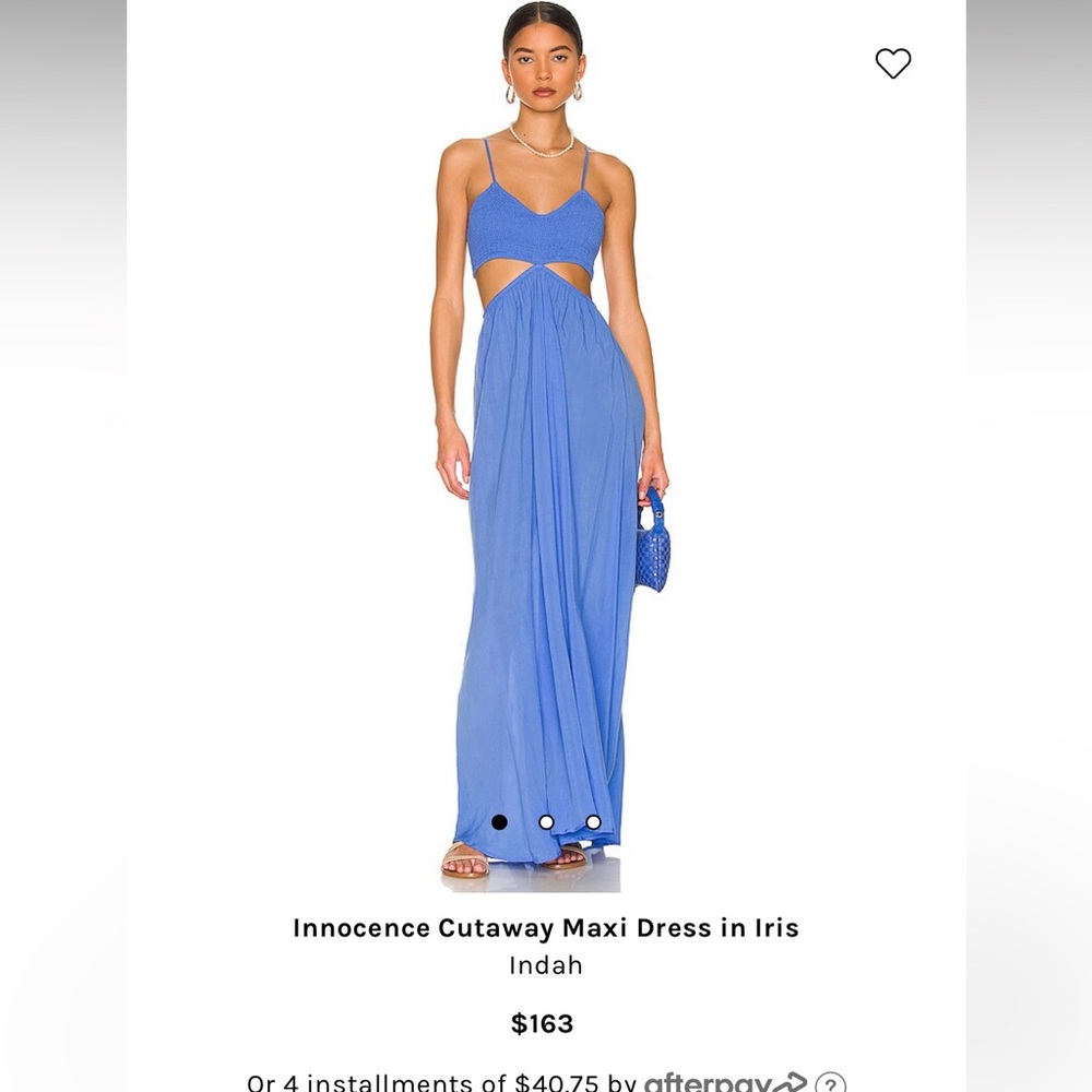 INDAH Blue Maxi dress size: Medium. Only worn once!